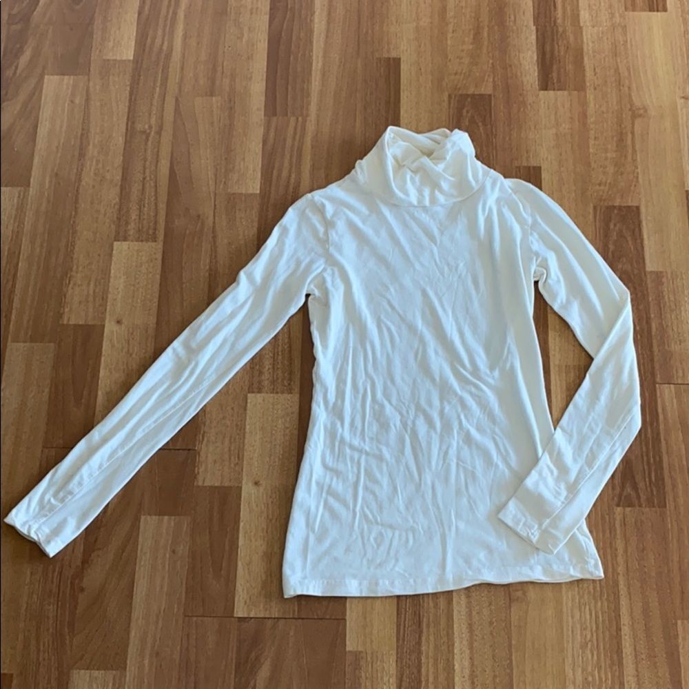Standard James Perse ivory cotton turtleneck 1